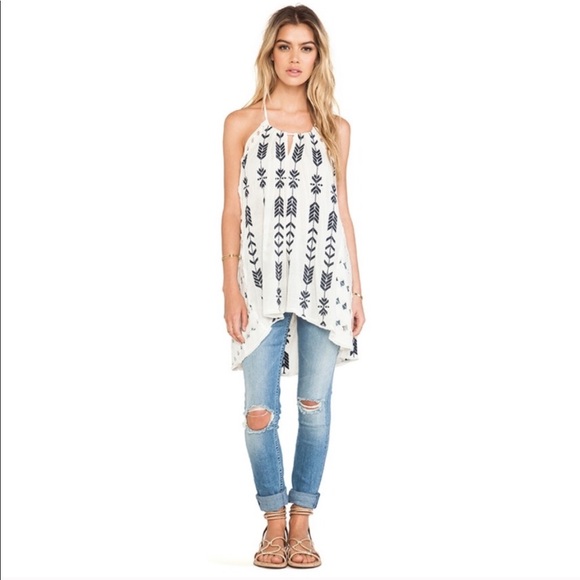 Free People Oatmeal Peace Arrow Tunic Size - Picture 3 of 7